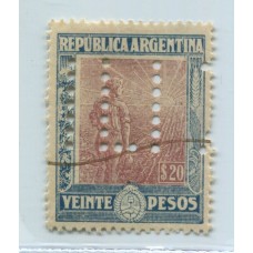 ARGENTINA 1915 GJ 382a ESTAMPILLA PAPEL ITALIANO FILIGRANA VERTICAL RARA U$ 28